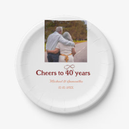 Marron Bogen jubelt zu 40-jähriger Hochzeit Pappteller