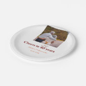 Marron Bogen jubelt zu 40-jähriger Hochzeit Pappteller (Schrägansicht)