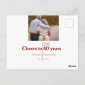 Marron Bogen jubelt zu 40-jähriger Hochzeit Postkarte (Rückseite)
