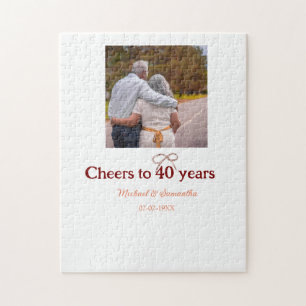 Marron Bogen jubelt zu 40-jähriger Hochzeit Puzzle