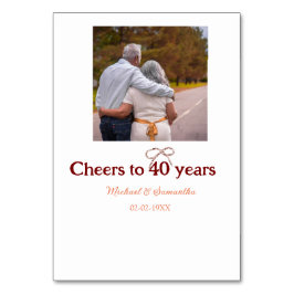 Marron Bogen jubelt zu 40-jähriger Hochzeit Tischnummer