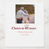 Marron Bogen jubelt zu 40-jähriger Hochzeit Weinetikett (Einzelnes Label)