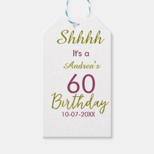 Marron golden shhhh 60. Geburtstag Name einfach fe Geschenkanhänger
