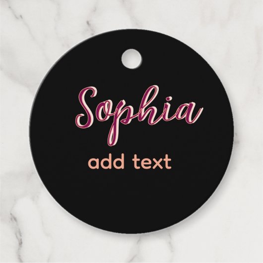 Marron hinzufügen Namen Mädchen Boss Text schwarz Geschenkanhänger (Vorderseite)