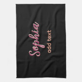 Marron hinzufügen Namen Mädchen Boss Text schwarz  Geschirrtuch (Vertikal)