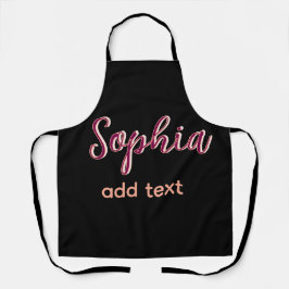 Marron hinzufügen Namen Mädchen Boss Text schwarz  Schürze