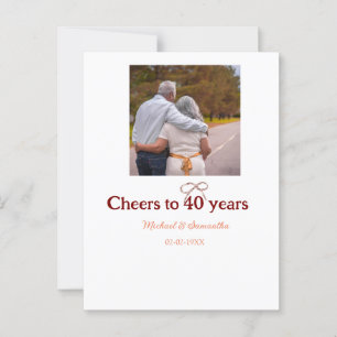 Marrone Hochzeitsbogen zum 40-jährigen Jubiläum  Postkarte