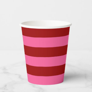 Marrot Rot Pink Streifen Design  Pappbecher