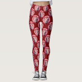 Marroter Löwenkopf-Design Leggings (Vorderseite)