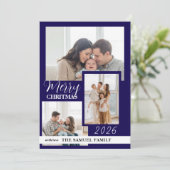 Marry Christmas Holiday Photo Card (Stehend Vorderseite)
