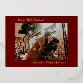 Marry Little Christmas Red Folien Feiertagskarte (Vorderseite)