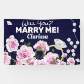 Marry Me Diamond Floral Banner (Horizontal)