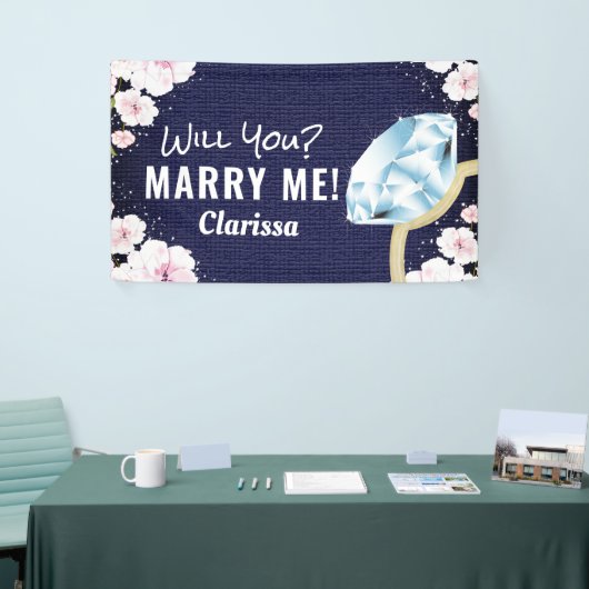 Marry Me Diamond Floral Banner (Messeveranstaltung)
