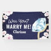 Marry Me Diamond Floral Banner (Horizontal)
