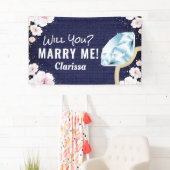 Marry Me Diamond Floral Banner (Insitu)