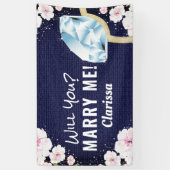 Marry Me Diamond Floral Banner (Vertikal)