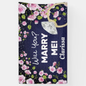 Marry Me Diamond Floral Banner (Vertikal)