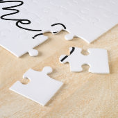 Marry Me Heart Couple Foto Collage Modernes Skript Puzzle (Seite)