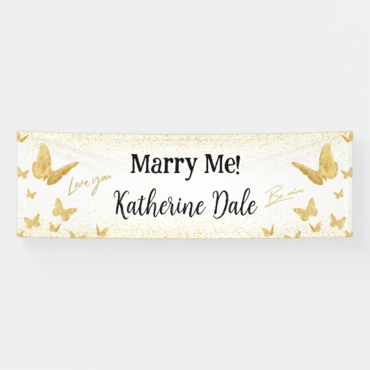 "Marry Me" Marriage Proposal Banner Lona (Horizontal)