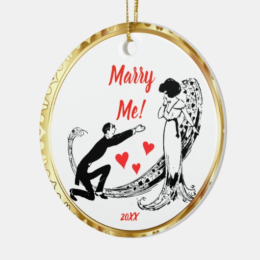 Marry Me Personalisiert Plate Keramik Ornament (Links)