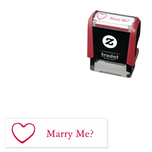 Marry Me Question Mark mit Herz Permastempel (Beispiel)