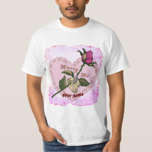 Marry Me Rings Rose Hochzeit T - Shirt