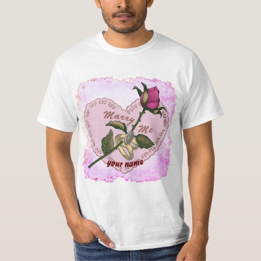 Marry Me Rings Rose Hochzeit T - Shirt (Vorderseite)