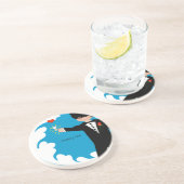 Marry Me Tuxedo Big Diamond Damask Edge Untersetze Sandstein Untersetzer (Seite)