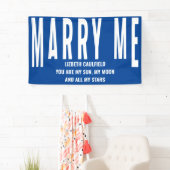 Marry Me Vorschlag Sun Moon Stars Blue White Banne Banner (Insitu)