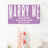 Marry Me Vorschlag Sun Moon Stars Lavender Banner (Insitu)
