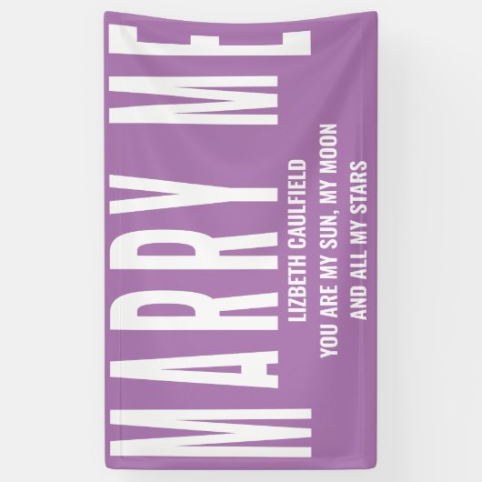 Marry Me Vorschlag Sun Moon Stars Lavender Banner (Vertikal)