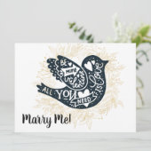 Marry Me Vorschlag Valentinstag Feiertagskarte (Stehend Vorderseite)