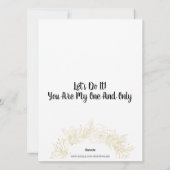 Marry Me Vorschlag Valentinstag Feiertagskarte (Rückseite)