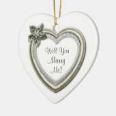 Marry Me White Keramik Verlobung Herzlich willkomm Keramik Ornament (Links)