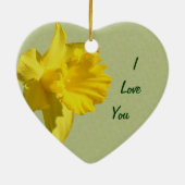 Marry Me Yellow Daffodil Verlobung Keramikornament (Hinten)