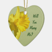 Marry Me Yellow Daffodil Verlobung Keramikornament (Links)
