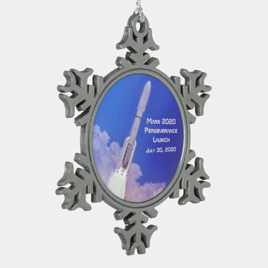 Mars 2020 Durchhaltebeginn Schneeflocken Zinn-Ornament (Links)