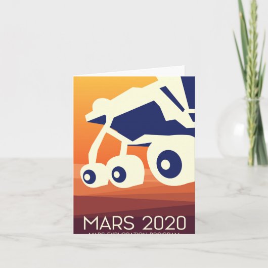 Mars 2020 Rover Space Art Feiertagskarte (Vorderseite)