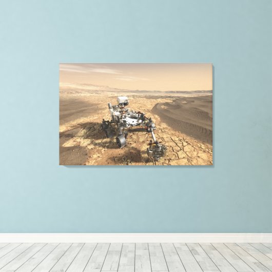 Mars 2020 rutschten auf der Oberfläche der Mars. Leinwanddruck (Insitu (Holzboden))