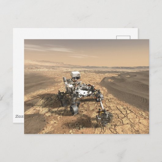 Mars 2020 rutschten auf der Oberfläche der Mars. Postkarte (Vorne/Hinten)
