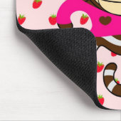 Mars-Affe-Erdbeeren Mousepad - LULU (Ecke)