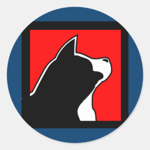 MARS Akita-Blau-Aufkleber Runder Aufkleber