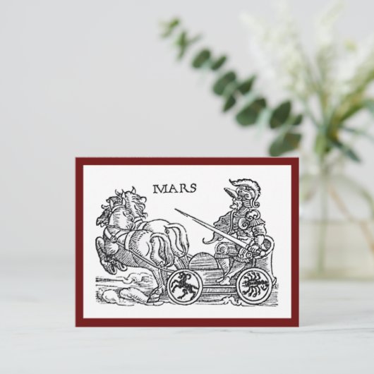 Mars Ares God of War Greco Roman Chariot Cartoon Postkarte (Stehend Vorderseite)