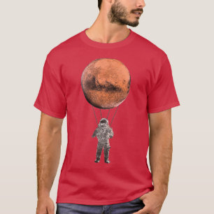Mars Astronaut Parachuting Space Planet Paratroope T-Shirt