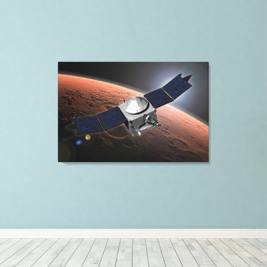 Mars Atmosphäre und Volatile Evolution Mission. Leinwanddruck (Insitu (Holzboden))