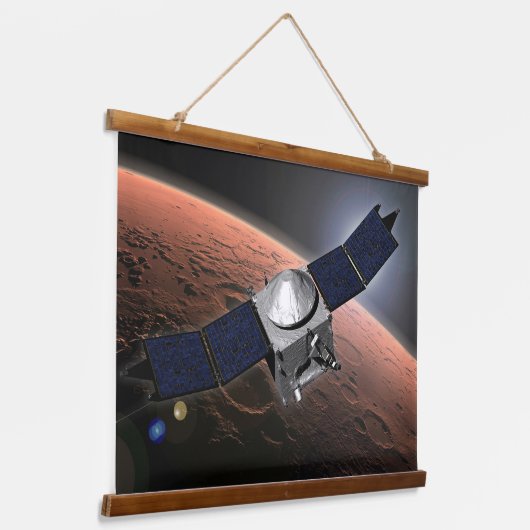 Mars Atmosphäre und Volatile Evolution Mission. Wandteppich Mit Holzrahmen (Gewinkelt)