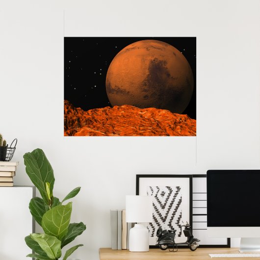 Mars aus Phobos Poster (Heimbüro)