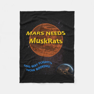 Mars brauchen Muskraten-Aufkleber Fleecedecke
