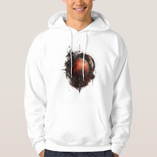 Mars Crimson Orbit Celestial Gothic Kapuzenpullove Hoodie (Vorderseite)