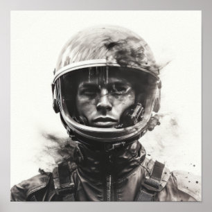 Mars Doppelbelichtung Fotografie Kohle Stil 2K Poster